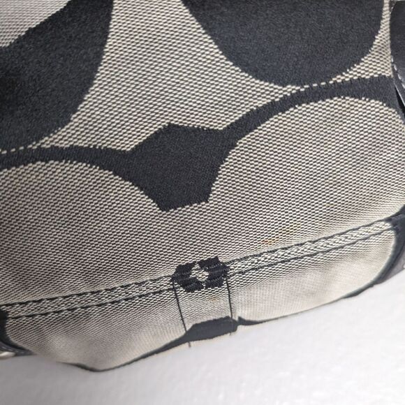Coach Carly Signature Big C Black Gray Hobo Shoulder Vintage Bag Purse 12871 - Picture 10 of 10